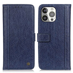 Custodia Portafoglio In Pelle Cover con Supporto T18 per Apple iPhone 14 Pro Blu