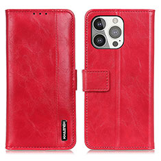 Custodia Portafoglio In Pelle Cover con Supporto T20 per Apple iPhone 13 Pro Rosso