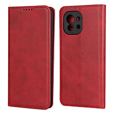 Custodia Portafoglio In Pelle Cover con Supporto T20 per Xiaomi Mi 11 Lite 5G NE Rosso