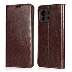 Custodia Portafoglio In Pelle Cover con Supporto T21 per Xiaomi Mi 11 Lite 4G Marrone