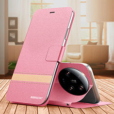 Custodia Portafoglio In Pelle Cover con Supporto TB1 per Xiaomi Mi 13 Ultra 5G Rosa Caldo