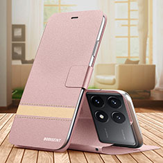 Custodia Portafoglio In Pelle Cover con Supporto TB1 per Xiaomi Redmi K70 5G Oro Rosa