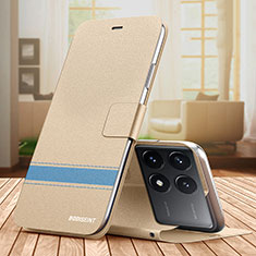 Custodia Portafoglio In Pelle Cover con Supporto TB1 per Xiaomi Redmi K70 Pro 5G Oro