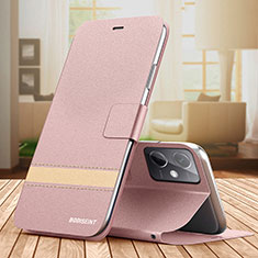 Custodia Portafoglio In Pelle Cover con Supporto TB1 per Xiaomi Redmi Note 12R Pro 5G Oro Rosa