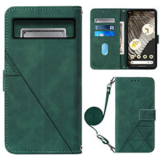 Custodia Portafoglio In Pelle Cover con Supporto Y01B per Google Pixel 8 Pro 5G Verde