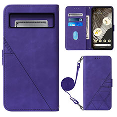 Custodia Portafoglio In Pelle Cover con Supporto Y01B per Google Pixel 8 Pro 5G Viola