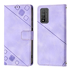 Custodia Portafoglio In Pelle Cover con Supporto Y01B per Huawei Honor 10X Lite Viola