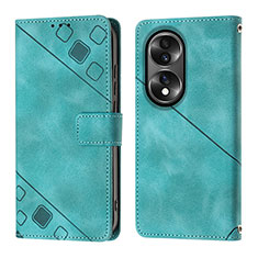 Custodia Portafoglio In Pelle Cover con Supporto Y01B per Huawei Honor 70 5G Verde