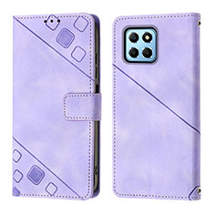 Custodia Portafoglio In Pelle Cover con Supporto Y01B per Huawei Honor X6S Viola