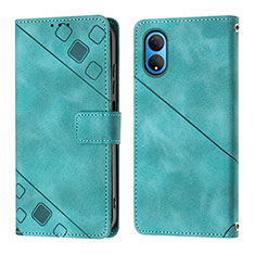 Custodia Portafoglio In Pelle Cover con Supporto Y01B per Huawei Honor X7 Verde