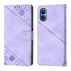 Custodia Portafoglio In Pelle Cover con Supporto Y01B per Huawei Honor X7 Viola