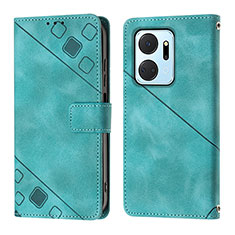 Custodia Portafoglio In Pelle Cover con Supporto Y01B per Huawei Honor X7a Verde