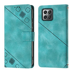 Custodia Portafoglio In Pelle Cover con Supporto Y01B per Huawei Honor X8 4G Verde