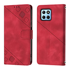 Custodia Portafoglio In Pelle Cover con Supporto Y01B per Huawei Honor X8a 5G Rosso