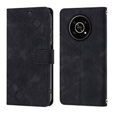 Custodia Portafoglio In Pelle Cover con Supporto Y01B per Huawei Honor X9 5G Nero