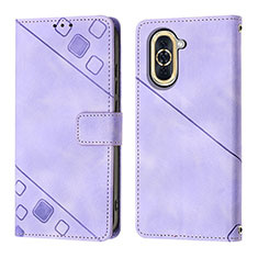 Custodia Portafoglio In Pelle Cover con Supporto Y01B per Huawei Nova 10 Viola