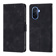 Custodia Portafoglio In Pelle Cover con Supporto Y01B per Huawei Nova Y70 Nero