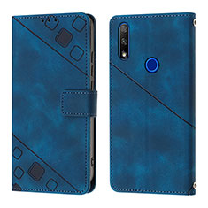 Custodia Portafoglio In Pelle Cover con Supporto Y01B per Huawei P Smart Z (2019) Blu