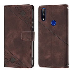 Custodia Portafoglio In Pelle Cover con Supporto Y01B per Huawei P Smart Z (2019) Marrone