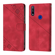 Custodia Portafoglio In Pelle Cover con Supporto Y01B per Huawei P Smart Z (2019) Rosso