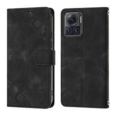 Custodia Portafoglio In Pelle Cover con Supporto Y01B per Motorola Moto Edge 30 Ultra 5G Nero