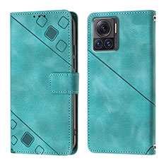 Custodia Portafoglio In Pelle Cover con Supporto Y01B per Motorola Moto Edge 30 Ultra 5G Verde