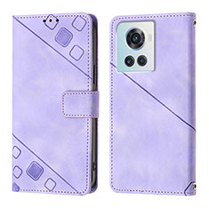 Custodia Portafoglio In Pelle Cover con Supporto Y01B per OnePlus 10R 5G Viola