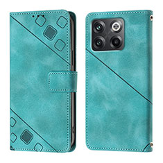 Custodia Portafoglio In Pelle Cover con Supporto Y01B per OnePlus 10T 5G Verde