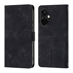 Custodia Portafoglio In Pelle Cover con Supporto Y01B per OnePlus Nord CE 3 5G Nero