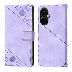 Custodia Portafoglio In Pelle Cover con Supporto Y01B per OnePlus Nord CE 3 Lite 5G Viola