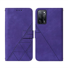 Custodia Portafoglio In Pelle Cover con Supporto Y01B per Oppo A55 5G Viola