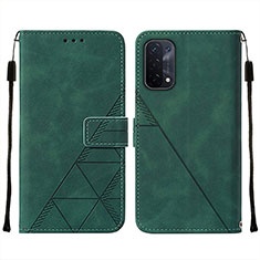 Custodia Portafoglio In Pelle Cover con Supporto Y01B per Oppo A74 5G Verde