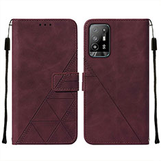 Custodia Portafoglio In Pelle Cover con Supporto Y01B per Oppo A94 5G Rosso Rosa