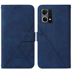 Custodia Portafoglio In Pelle Cover con Supporto Y01B per Oppo F21s Pro 4G Blu