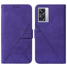 Custodia Portafoglio In Pelle Cover con Supporto Y01B per Oppo K10 5G India Viola