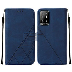 Custodia Portafoglio In Pelle Cover con Supporto Y01B per Oppo Reno5 Z 5G Blu