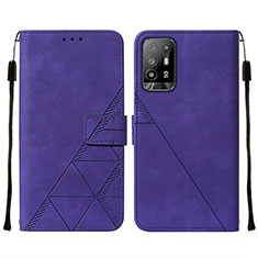 Custodia Portafoglio In Pelle Cover con Supporto Y01B per Oppo Reno5 Z 5G Viola