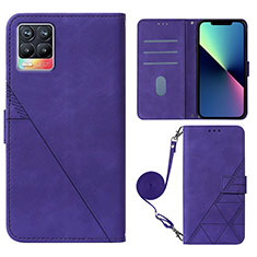 Custodia Portafoglio In Pelle Cover con Supporto Y01B per Realme 8 4G Viola