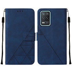 Custodia Portafoglio In Pelle Cover con Supporto Y01B per Realme 8 5G Blu