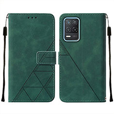 Custodia Portafoglio In Pelle Cover con Supporto Y01B per Realme 8 5G Verde