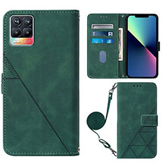 Custodia Portafoglio In Pelle Cover con Supporto Y01B per Realme 8 Pro Verde