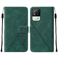 Custodia Portafoglio In Pelle Cover con Supporto Y01B per Realme C11 (2021) Verde