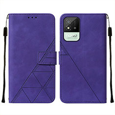 Custodia Portafoglio In Pelle Cover con Supporto Y01B per Realme C11 (2021) Viola