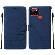 Custodia Portafoglio In Pelle Cover con Supporto Y01B per Realme C12 Blu