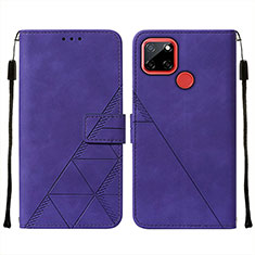 Custodia Portafoglio In Pelle Cover con Supporto Y01B per Realme C12 Viola