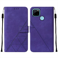 Custodia Portafoglio In Pelle Cover con Supporto Y01B per Realme C21Y Viola