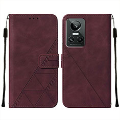 Custodia Portafoglio In Pelle Cover con Supporto Y01B per Realme GT Neo3 5G Rosso