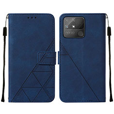 Custodia Portafoglio In Pelle Cover con Supporto Y01B per Realme Narzo 50A Blu