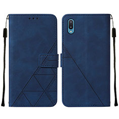 Custodia Portafoglio In Pelle Cover con Supporto Y01B per Samsung Galaxy A02 Blu