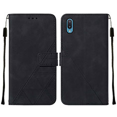 Custodia Portafoglio In Pelle Cover con Supporto Y01B per Samsung Galaxy A02 Nero